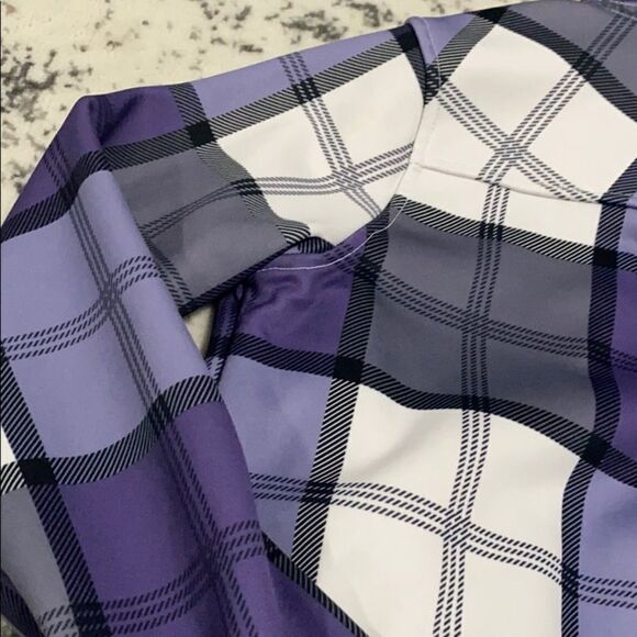 Empyre light jacket zip up sweatshirt plaid purple size M - Picture 6 of 16